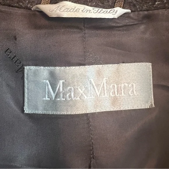 MAX MARA BROWN WOOL THREE BUTTON COAT - Picture 8 of 9